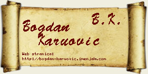 Bogdan Karuović vizit kartica